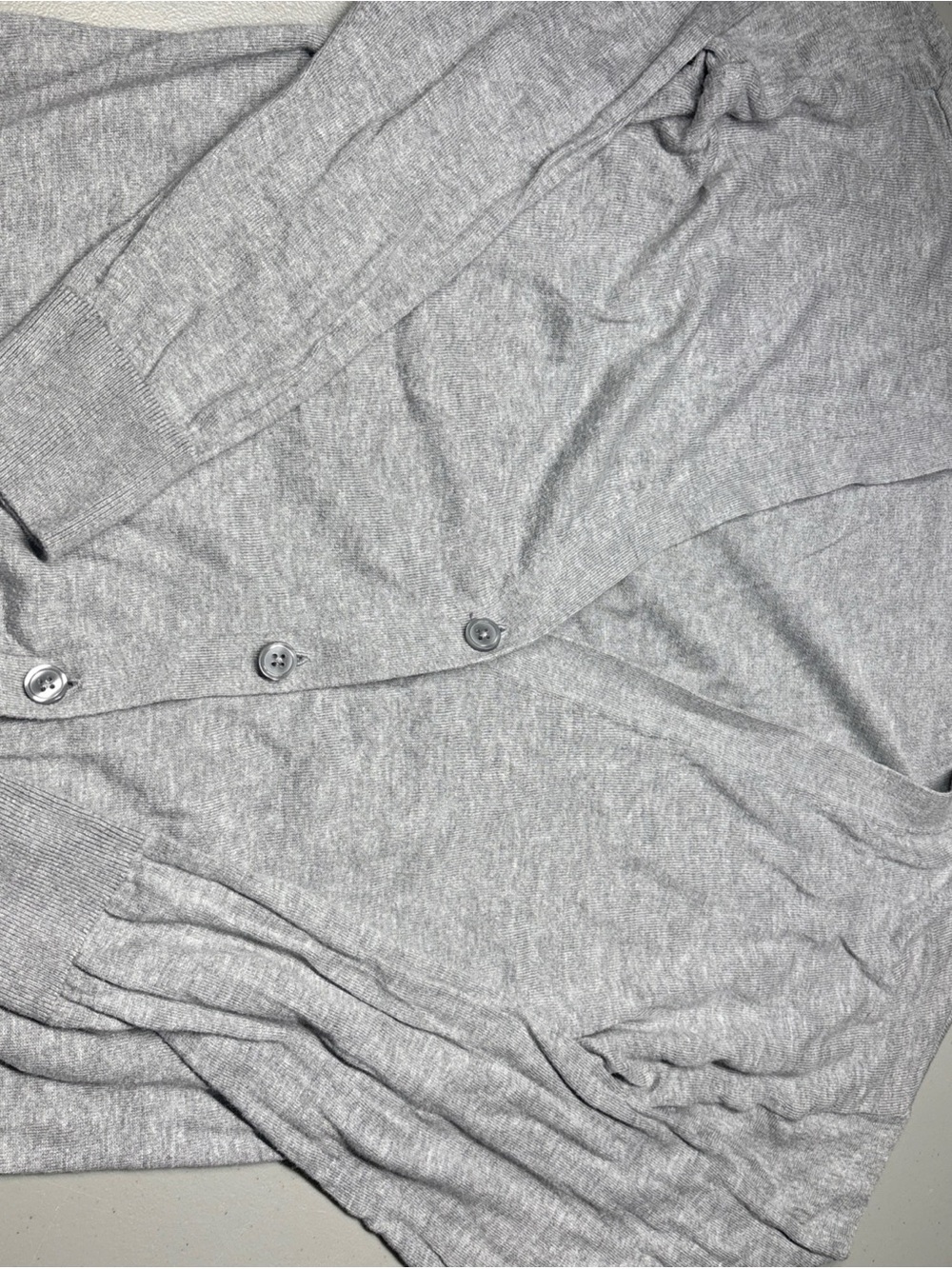 Quince V-Neck Cotton Cashmere Blend Cardigan Size M Preppy Boyfriend Luxurious
